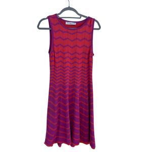 Trina Turk Sweater Knit Dress,‎ Orangy Pink & Purple, Sleeveless